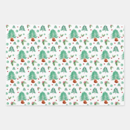 Kiefernwald und Rote Bergen Geschenkpapier Set