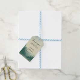 Kiefernwald Wasserfarbe Danke für Ihre Hochzeit Geschenkanhänger