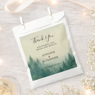 Kiefernwald Wasserfarbe Danke für Ihre Hochzeit Geschenktütchen
