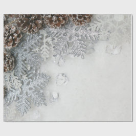 Kiefernwälder, Schneeflocken Urlaub Geschenkpapier