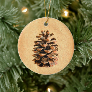 Kiefernzapfen Keramik Ornament