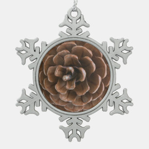 Kiefernzapfen Schneeflocken Zinn-Ornament