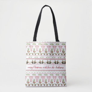 Kiefernzapfen und Beeren Totbeutel mit Text Tasche