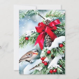 Kiefernzapfen und Vogelbudget Weihnachten