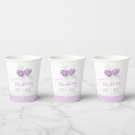 Kiefernzapfen zeichnend lila Winterhochzeit Pappbecher