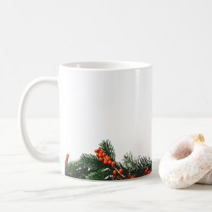 Kiefernzweig mit Berries-Grüntönen Kaffeetasse