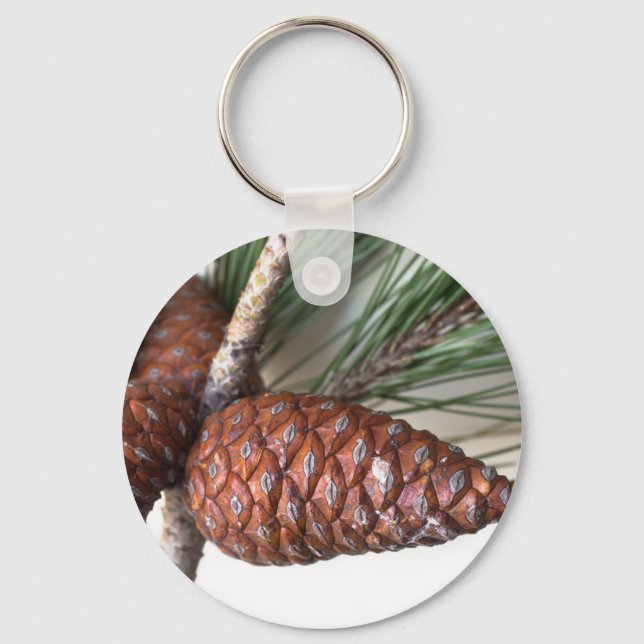 Kiefernzweig mit Pinecone Schlüsselanhänger (Vorderseite)