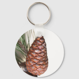 Kiefernzweig mit Pinecone Schlüsselanhänger