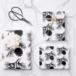 Kiefernzweig und Kone Geschenkpapier Set