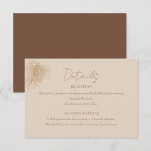 Kiefernzweig Winter Forest Wedding Details Begleitkarte