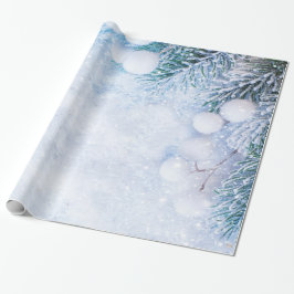 Kiefernzweige, Schnee Geschenkpapier