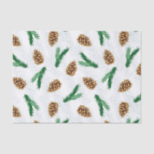 Kiefernzweige und Pinecones Weihnachten Seidenpapier