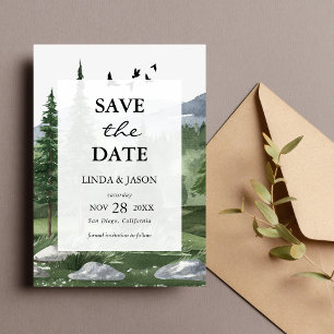Kieferwald Individuelle Hochzeit "Save The Date"-K Einladung