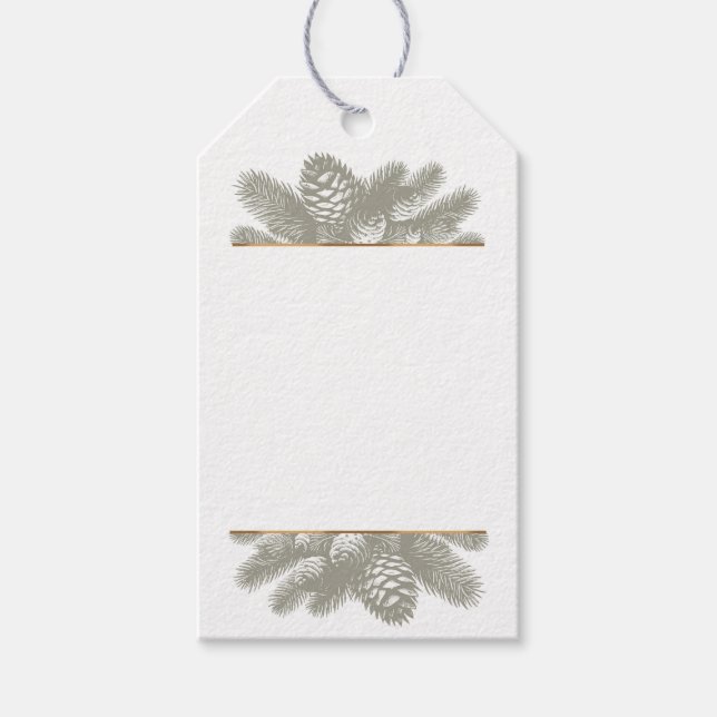 Kieferzweig-Tag Geschenkanhänger (Vorderseite)