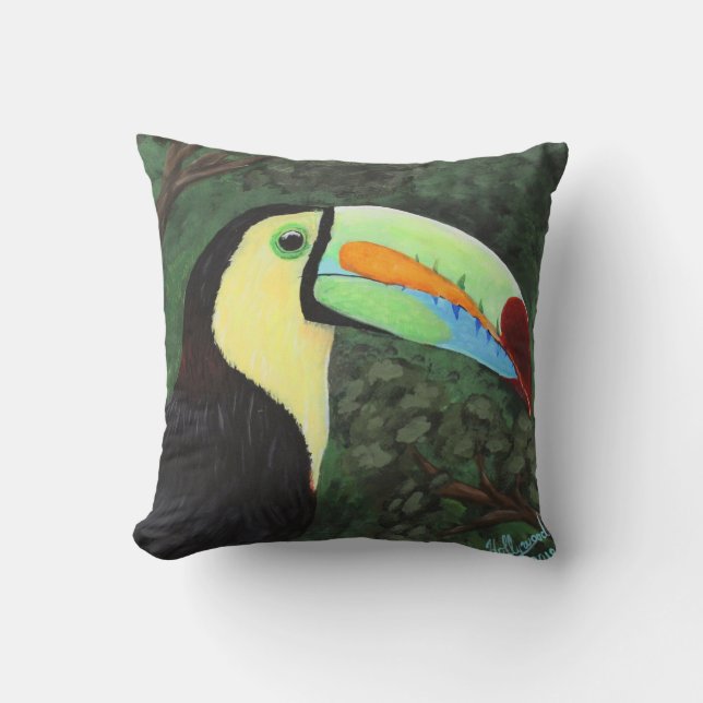 Kiel-berechnetes Toucan Kissen (Vorderseite)