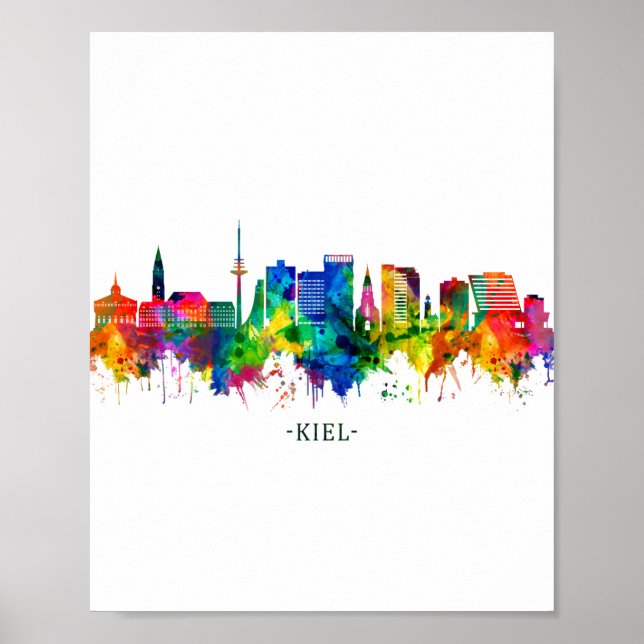 Kiel Deutschland Skyline Poster (Vorne)