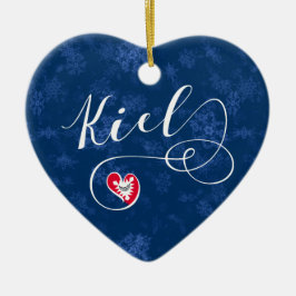Kiel-Herz, Weihnachtsbaum-Verzierung, Deutschland Keramikornament