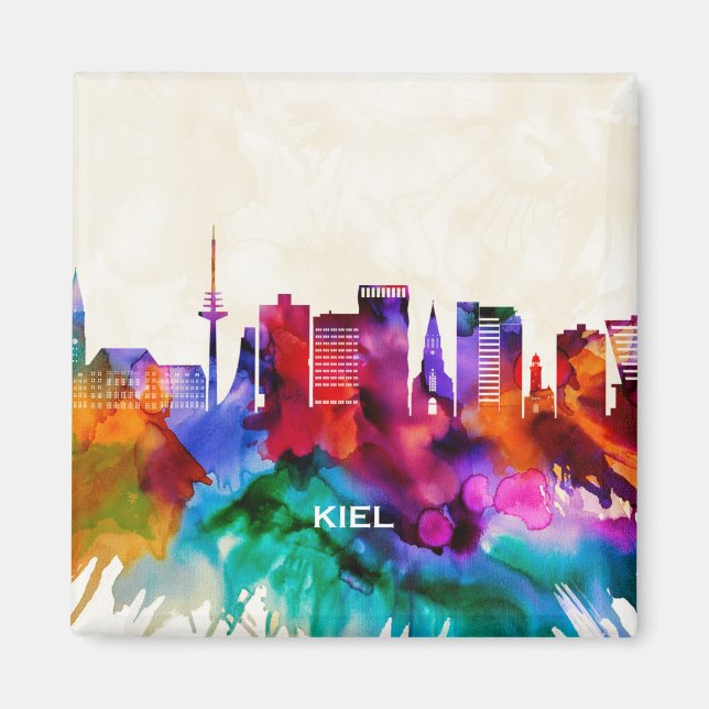 Kiel Skyline Magnet (Vorne)