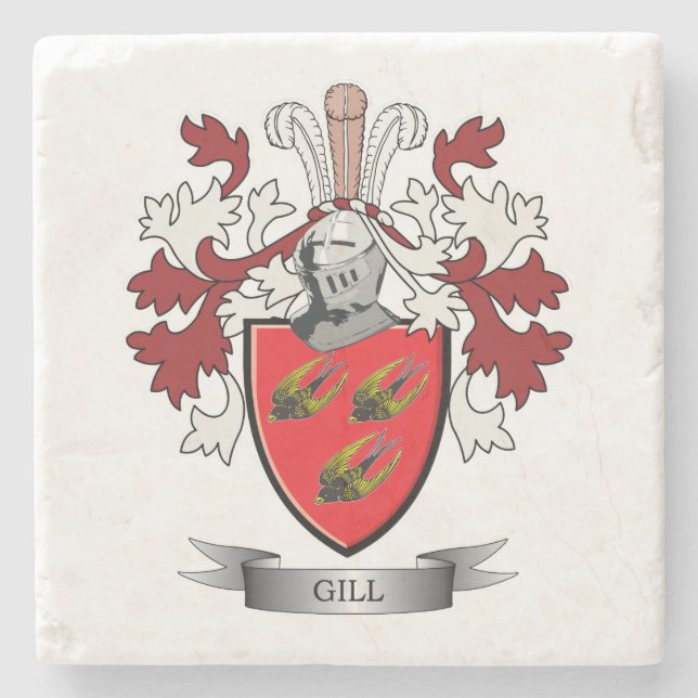 Kieme-Familienwappen-Wappen Steinuntersetzer (Vorderseite)