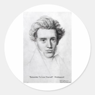 Kierkegaard "Liebe dich selbst" Liebeszitate Gesch Runder Aufkleber