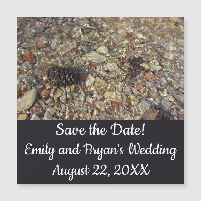 Kies im Taylor Creek Nature Foto Save the Date Magnetkarte (Vorderseite)