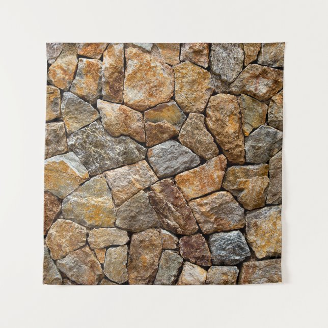 Kies kleine Steinmauer  Wandteppich (Vorderseite)