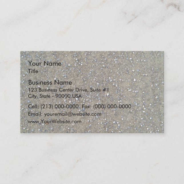 Kies-Schotterweg-Nahaufnahme Visitenkarte (Vorderseite)