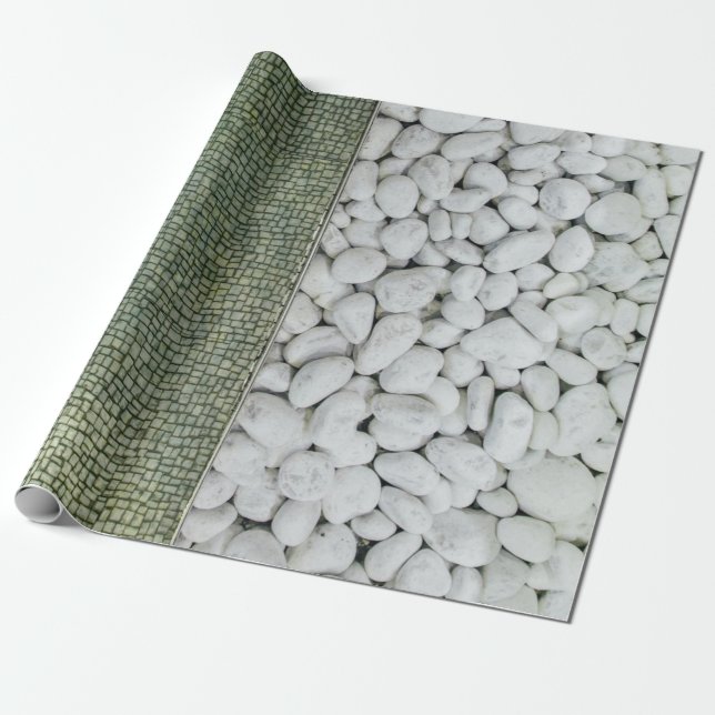 Kies, weißer Kiesel Geschenkpapier (Ungerollt)