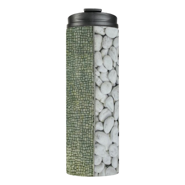 Kies, weißer Kiesel Thermosbecher (Vorderseite)