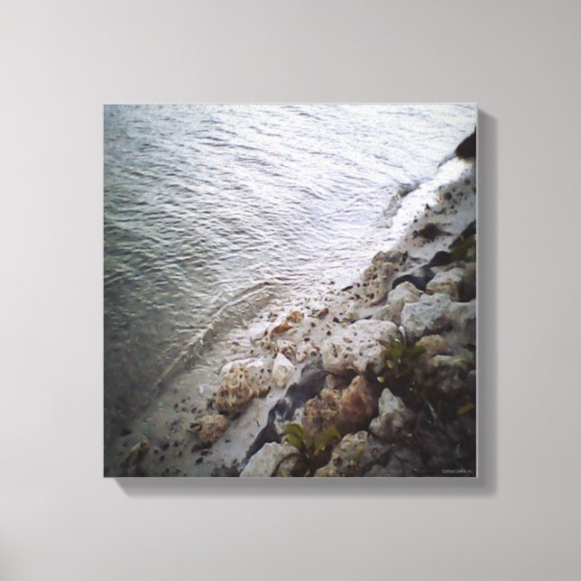 Kiesel am Strand - Blue Trimmine Ocean Leinwanddruck (Vorderseite)
