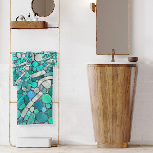 Kiesel Mosaik Kunst, Dichtung und Musik Badhandtuch Set