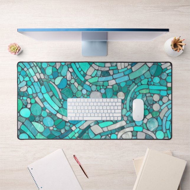 Kiesel Mosaik Kunst, Dichtung und Musik Schreibtischunterlage (Büro 1)