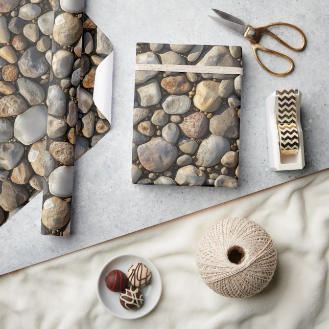 Kiesel Texture Wrapping Papier Rolle Geschenkpapier (Kunsthandwerk)