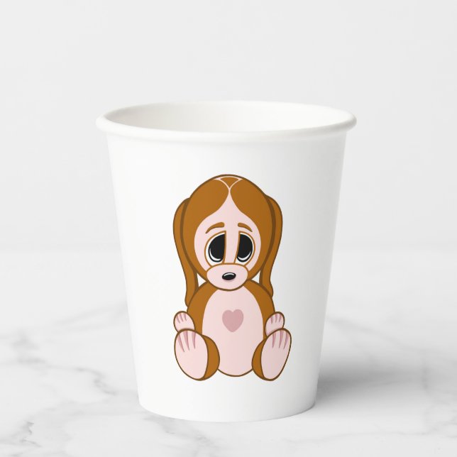 Kieseln an den Welpenpapier-Cups Pappbecher (Vorderseite)