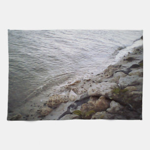 Kieselsteine am Strand Geschirrtuch
