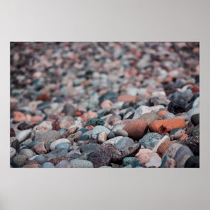 Kieselsteine am Strand Poster