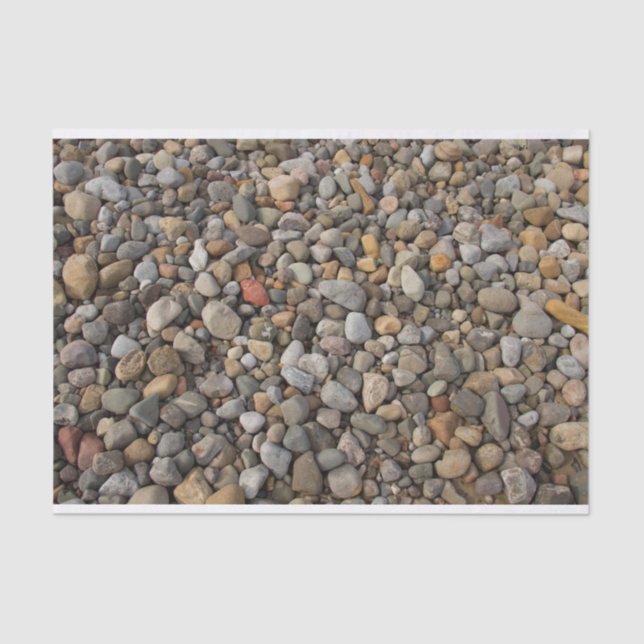 Kieselsteine auf dem Papier des Beach Tissue (Vorderseite)