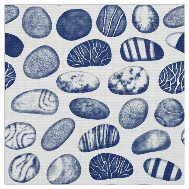 Kieselsteine - Cyanotypeffekt Stoff (Muster)