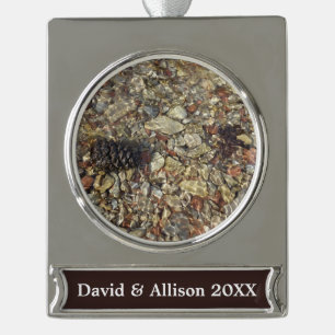 Kieselsteine in Taylor Creek Naturfotografie Banner-Ornament Silber