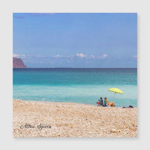 Kieselstrand in Altea, Costa Blanca, Spanien Magnetkarte