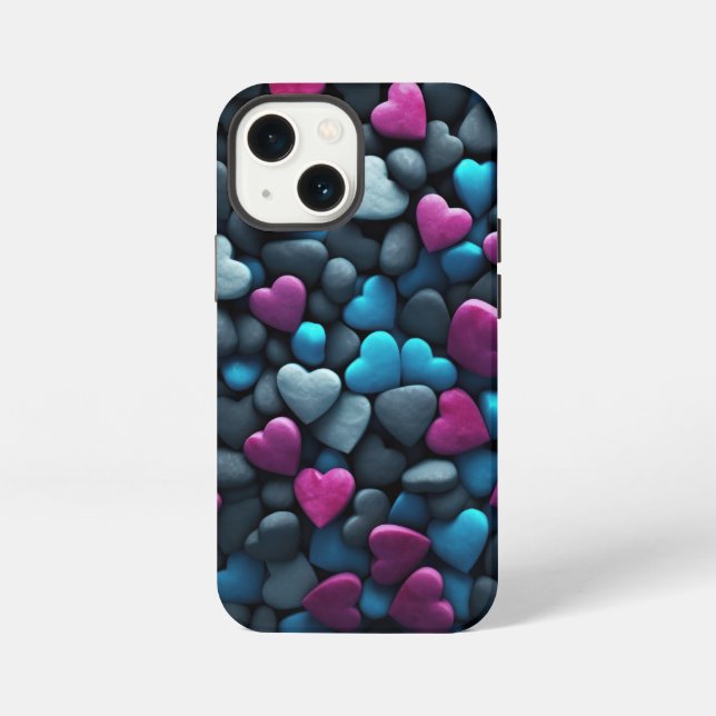 Kiesherzen iPhone 13 Mini Hülle (Rückseite)