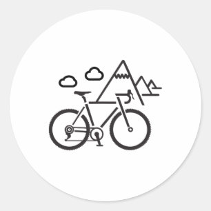 Kiesradfahren Bikepacking Mountainbiken Fahrrad Runder Aufkleber