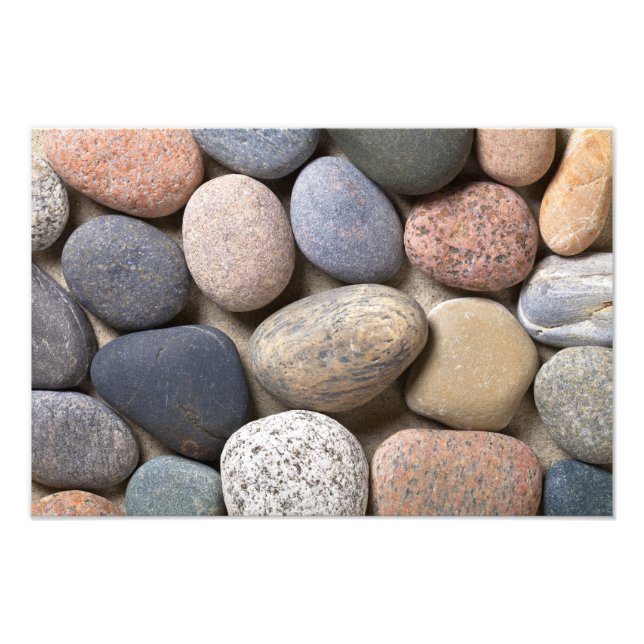 Kiessteine auf Sand für den Hintergrund Fotodruck (Vorne)