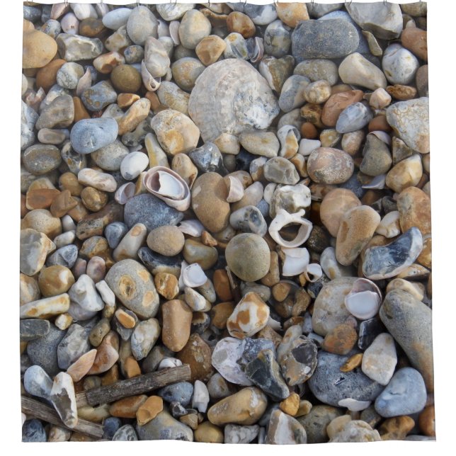 Kiesstrand Duschvorhang (Vorderseite)