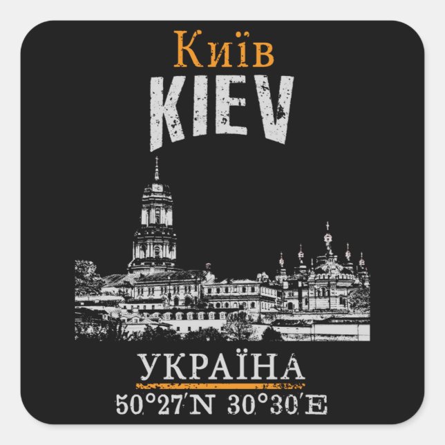 Kiev Quadratischer Aufkleber (Vorderseite)
