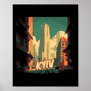Kiew Retro Ukraine Vintage Kiewer Reisen Reise Poster