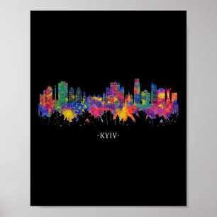 Kiew Ukraine Aquarell-Souvenir Sky Line Poster