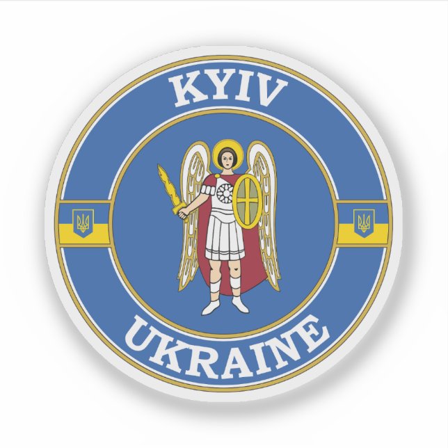 Kiew-Ukraine-Circle-Emblem Aufkleber (Vorderseite)