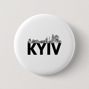 Kiew Ukraine Europa Stadt Skyline Silhouette Umris Button