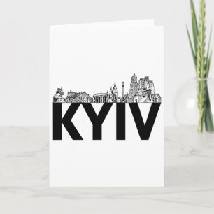 Kiew Ukraine Europa Stadt Skyline Silhouette Umris Karte